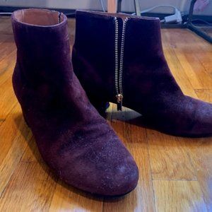 & Other Stories Suede Ankle Boots (8/39) Burgundy
